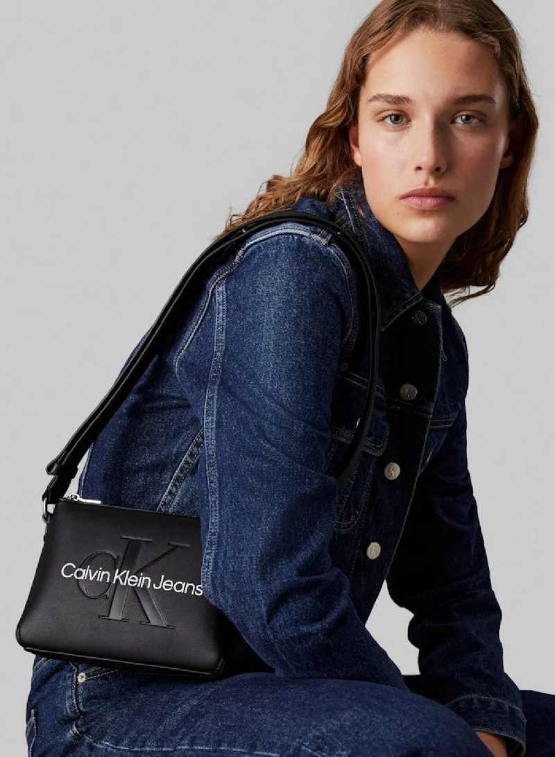 Calvin Klein Jeans Women's Crossbody Bag - Faux Leather, Black