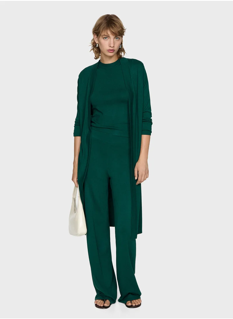مانجو Essential Knitted Wideleg Pants