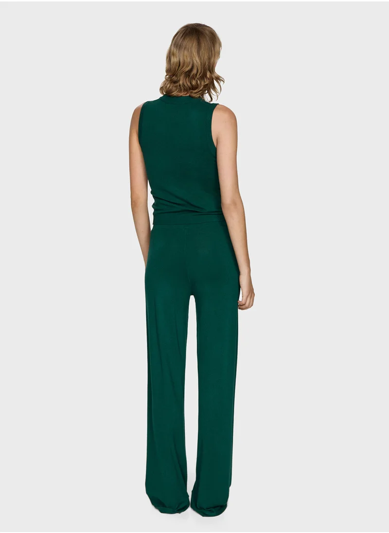 مانجو Essential Knitted Wideleg Pants