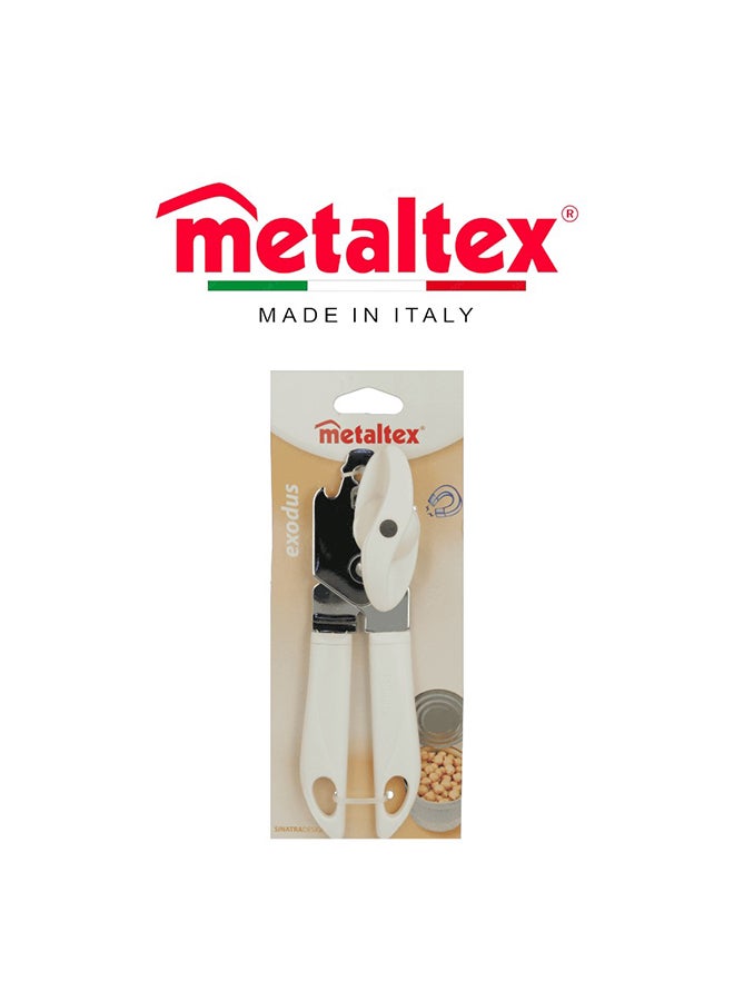 Metaltex Exodus Can Opener , Stainless Steel Manual Tin Opener with Magnetic Forceps, Ergonomic Handle, Durable Kitchen Tool for Easy Can Opening - Image 1