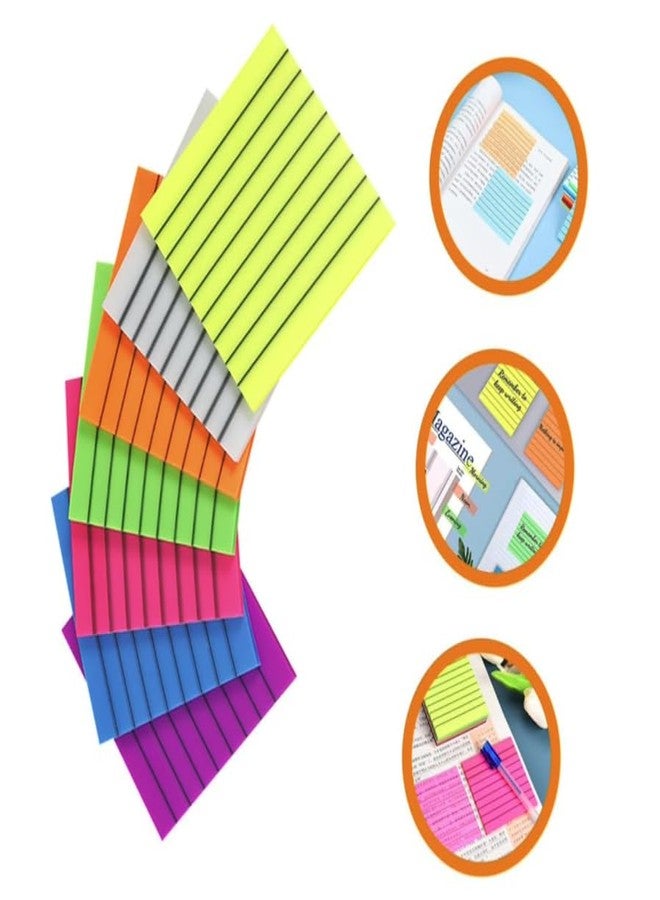 Kunya® Transparent Memo Sticky 50 Sheets PET Note Paper Daily to Do It Check List Paperlaria School Stationery Sticky Notes with Line Designed (Multicolor) - Image 2
