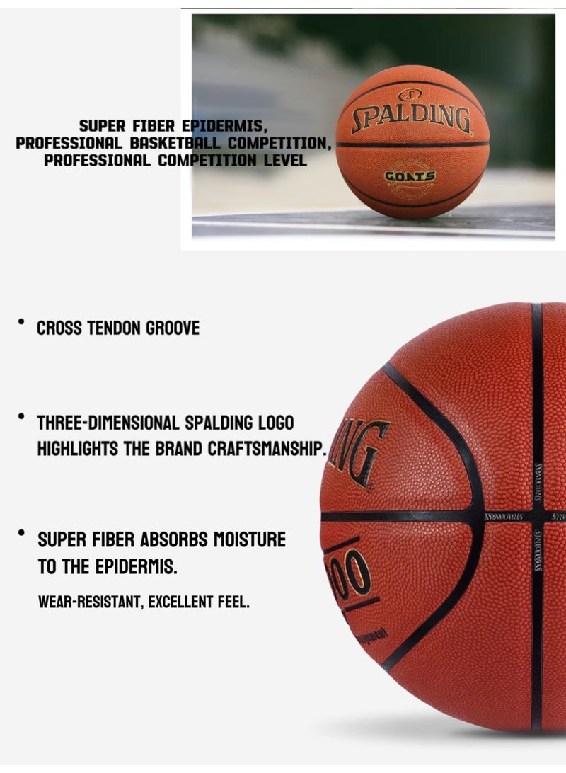 Spalding Official Size 7 Basketball Professional Game & Training Ball + 3-Piece Gift Set (Carry Bag / Pump / Needle) | Indoor & Outdoor Durable Non-Slip | For Adults & Youth - Image 5