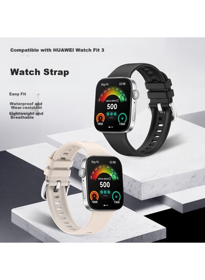 Stiger Silicone Watch Band For Huawei Watch Fit 4/3, Replacement Wrist Strap For Huawei Watch Fit 3, Breathable, Waterproof, Dirt-Resistant Smart Sports Wristband - Image 1