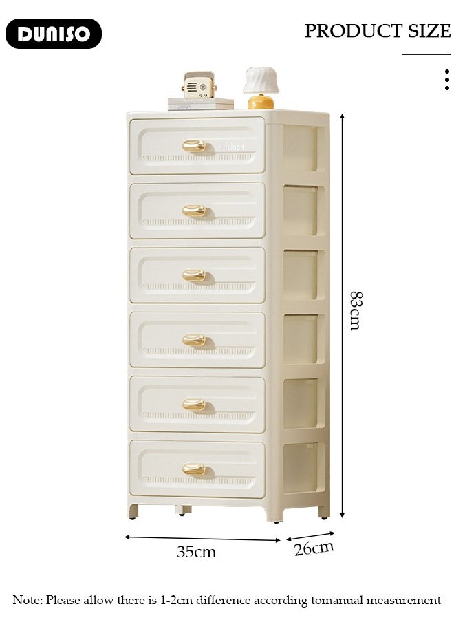 DUNISO Plastic Storage Bins, Drawer Storage Cabinet Toys Storage Box 6 Layer containers for Kitchen Storage Box for Clothes,Toys,Portable Storage Organizer Mobile File Storage Cabinet, Waterproof Drawer Containers for Bathroom,Storage Bins for Home Office School  - Image 2