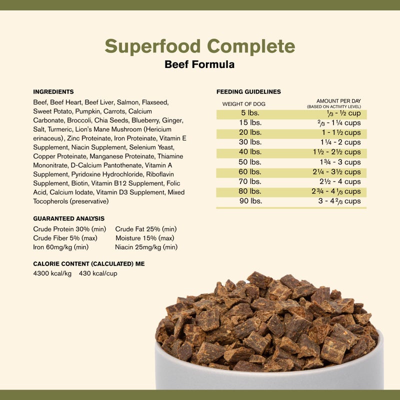 BADLANDS RANCH - Superfood Complete, Adult Dog Food, Air-Dried, High Protein, Zero Fillers, Superfood Nutrition by Katherine Heigl (24 oz., Beef Formula) - Image 2