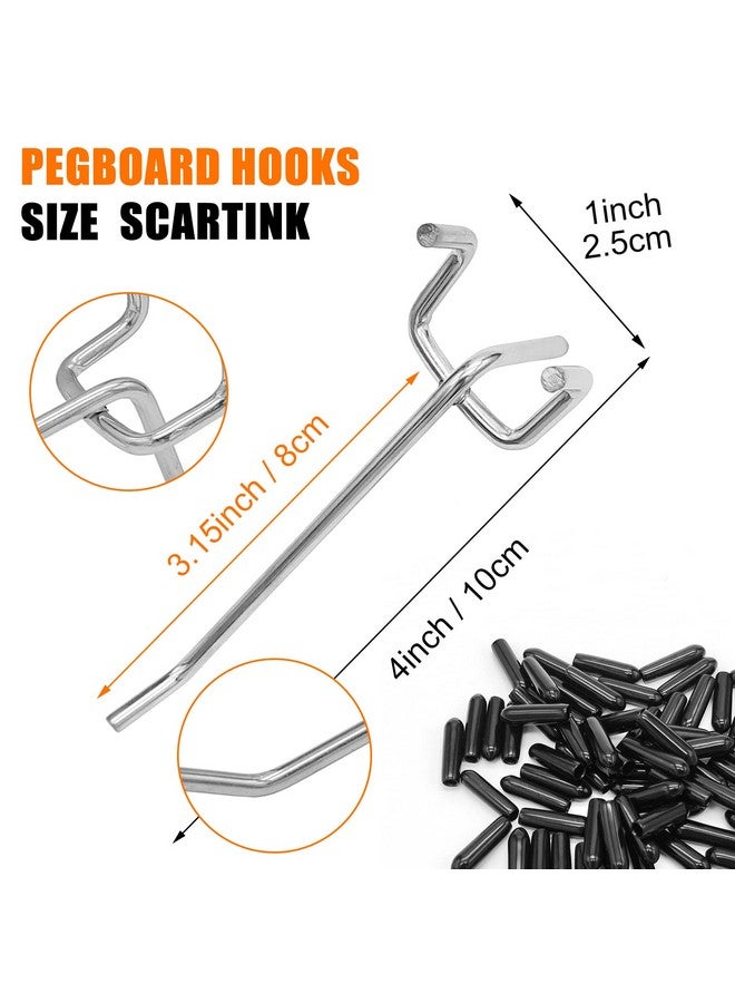 Scartink Pegboard Hooks Pegboard Accessories,4 inch,Pegboard Organizer Kit for Garage Organization,Tool Storage, 25 Pack - Image 3