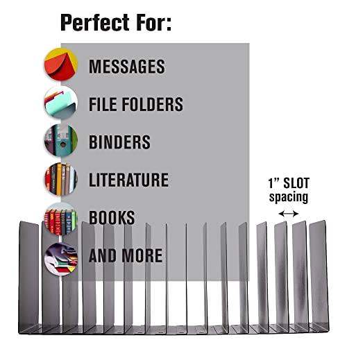 MMF Industries STEELMASTER Desk File Organizer | 15 Compartments | Scratch & Chip-Resistant Finish | Durable Steel Construction | Vertical File Organizer - Image 4