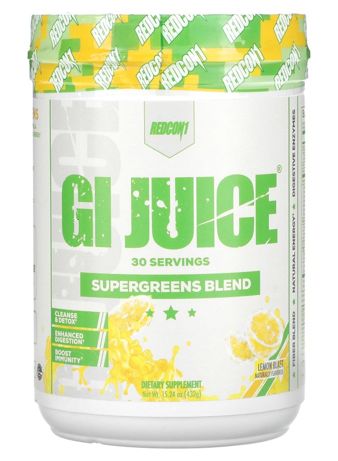 REDCON1 GI Juice Supergreens Blend Lemon Blast 15.24 oz (432 g)