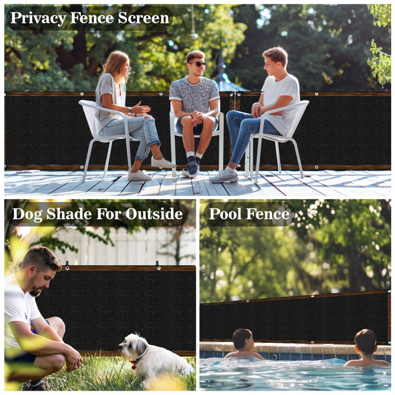 Rainflow Fence Privacy Screen - RAINFLOW 3'X10' Black Privacy Fence Screen Outdoor Shade Balcony Decor Plastic Mesh Fence Panels Cover Porch Screen Balcony Covers for Apartments,Deck,Backyard,Pool Wall - Image 4