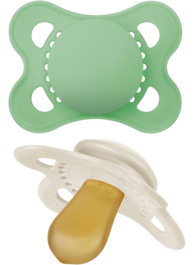 MAM Original Pure Pacifier, Climate Neutral MAM Natural Rubber Pacifier, Sustainable & Bio-Renewable Raw Materials, Sterilizer Case, Unisex, 0-6 Months, 2-Pack - Image 1