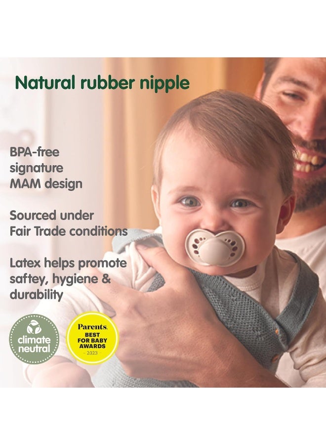 MAM Original Pure Pacifier, Climate Neutral MAM Natural Rubber Pacifier, Sustainable & Bio-Renewable Raw Materials, Sterilizer Case, Unisex, 0-6 Months, 2-Pack - Image 4