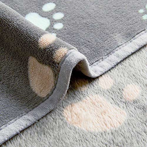 Allisandro 350 GSM-Super Soft and Premium Fuzzy Flannel Fleece Pet Dog Blanket, The Cute Print Design Washable Fluffy Blanket for Puppy Cat Kitten Indoor Outdoor, Grey, 40 x 32 Inches - Image 5