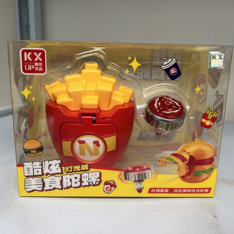 Cool Light-Up Food Battle Spinning Top Toy for Kids (Ice Cream/Burger/Cola/Fries) - Image 5