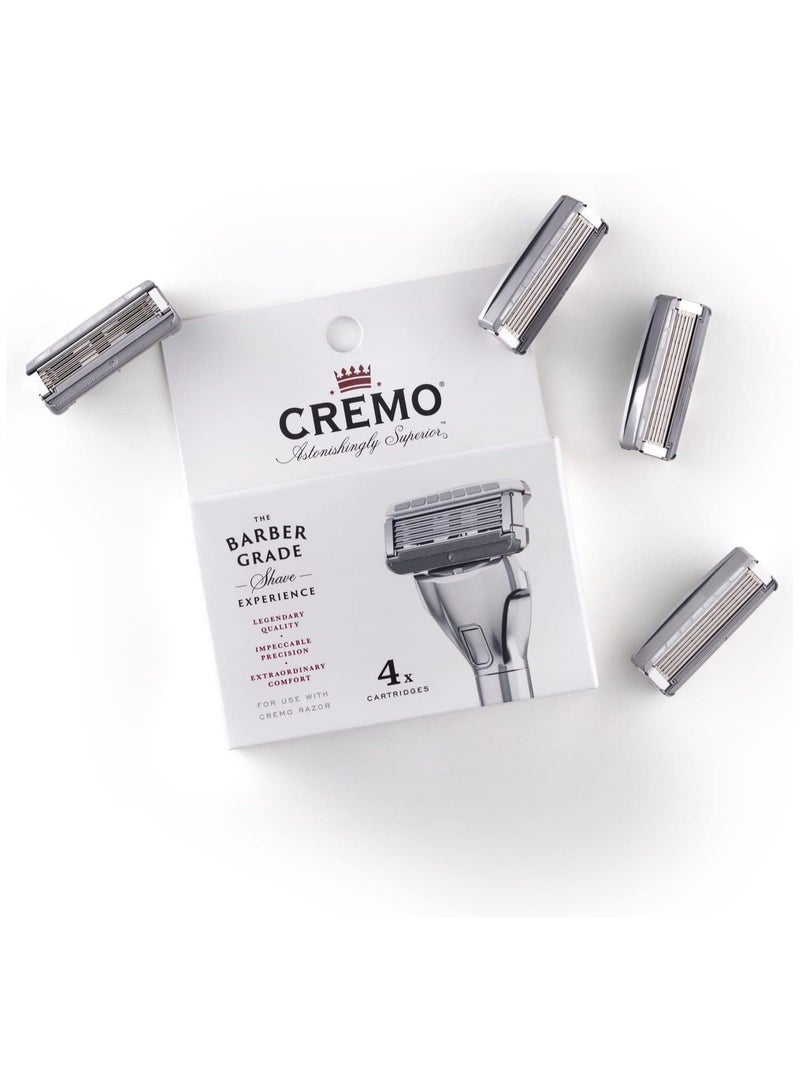 كريمو شفرات حلاقة رجالية من الدرجة الأولى، 4 عبوات قابلة لإعادة التعبئة، فضية - Image 2