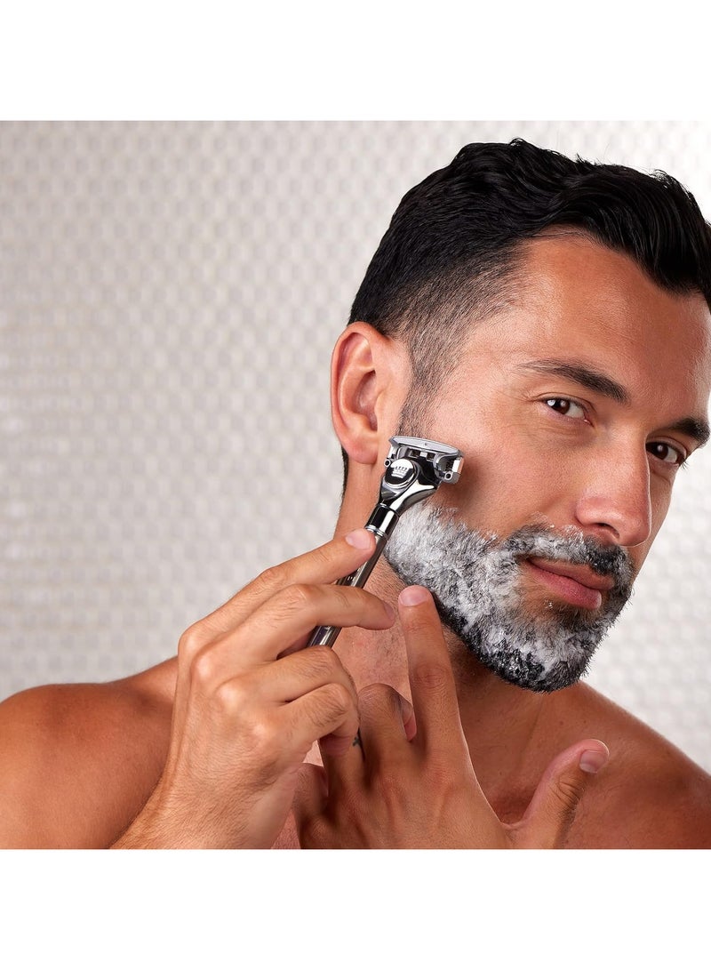 كريمو شفرات حلاقة رجالية من الدرجة الأولى، 4 عبوات قابلة لإعادة التعبئة، فضية - Image 3