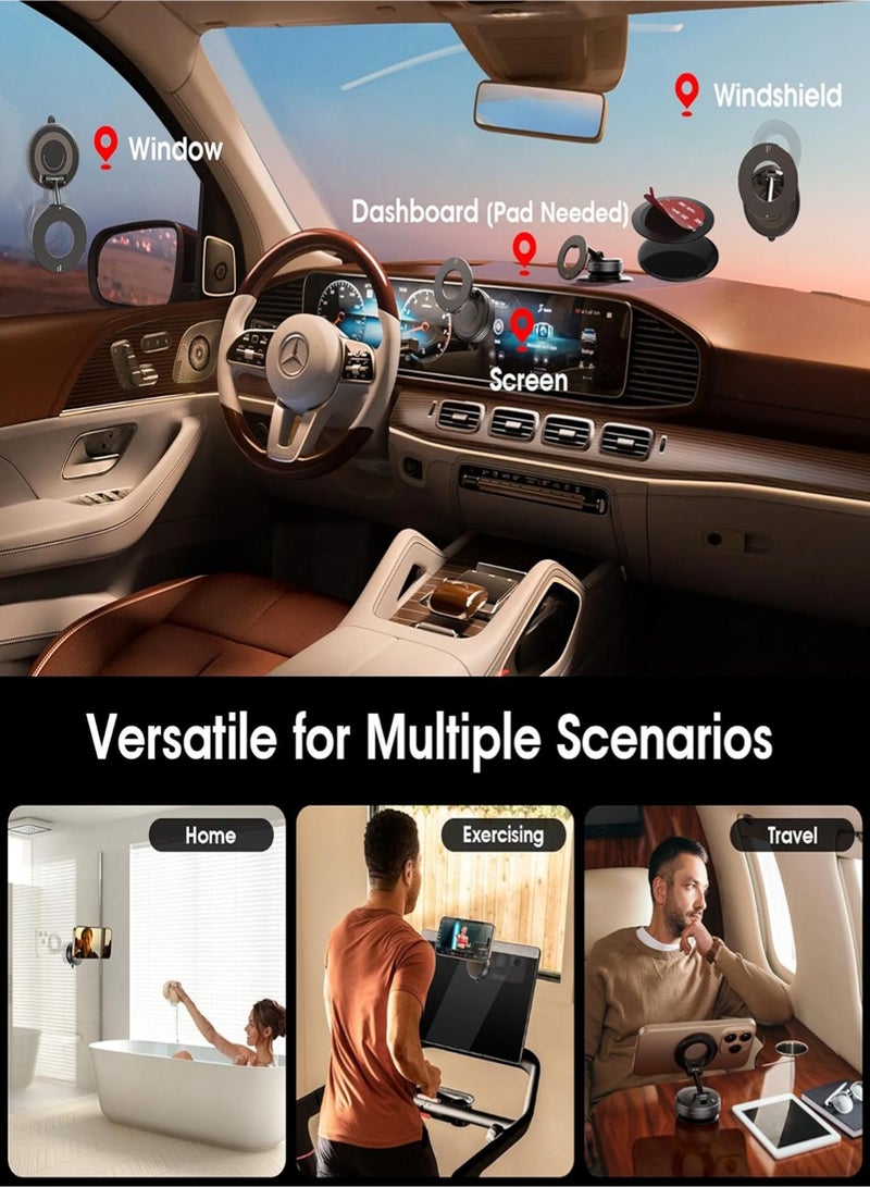 Upgraded Vacuum Magnetic Car Phone Holder 360° Rotation, Ultra Suction Cup Phone Mount for MagSafe Cell Phone Holders for Your Car/Gym/Mirror Mount for iPhone & Android  - Image 2