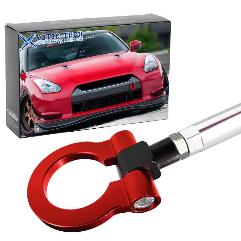 خطاف سحب رياضي أحمر من الألمنيوم لجبهة وخلفية سيارات JDM لنيسان 370Z GTR جوك إنفينيتي G37 QX70 FX35