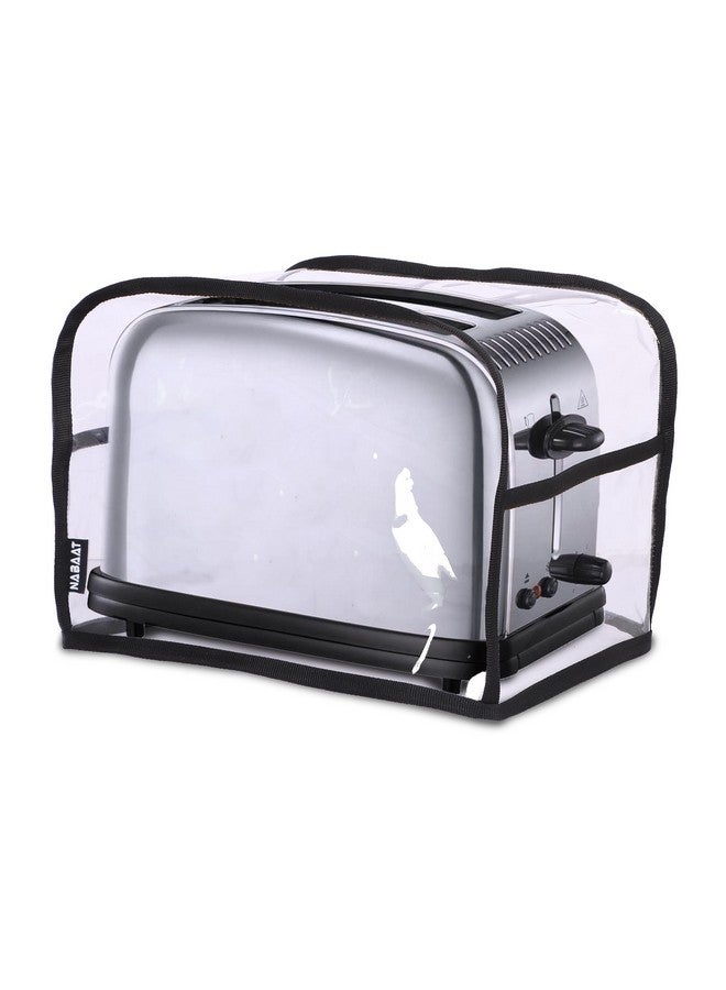 NABAAT Transparent Waterproof 2 Slice Toaster Dust Cover for All Types of 2 slice Toasters, pop up clothe Kitchen, Washable, with Two Side Pockets to Store Accessories, Transparent (11”x 6.5”x 8”) - Image 1