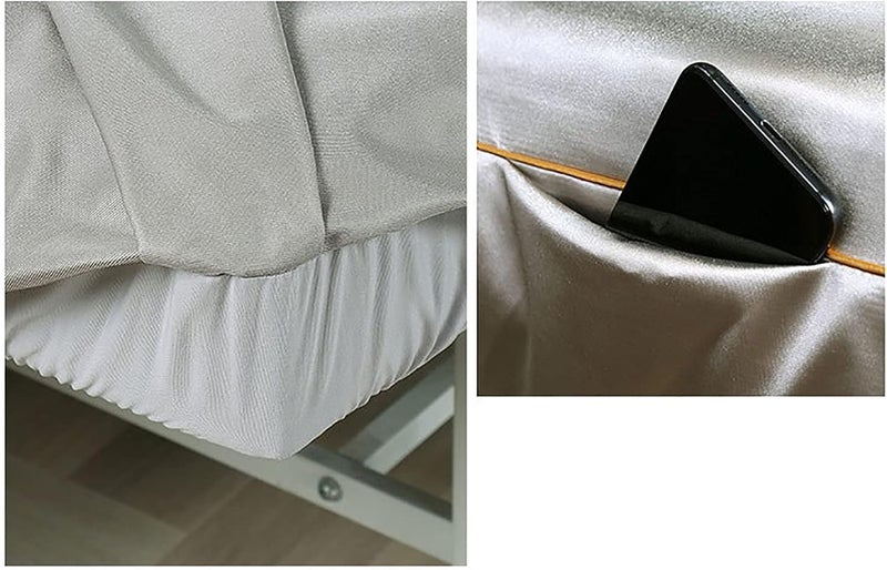 KKLT 4-Piece Microfiber Massage Table Sheet Set,Non Slip Solid Color Salon Bed Cover,Stain-Resistant Beauty Bedspread for Body Fumigation Physiotherapy Massage-Yellow 190x70cm(75x28inch) - Image 4