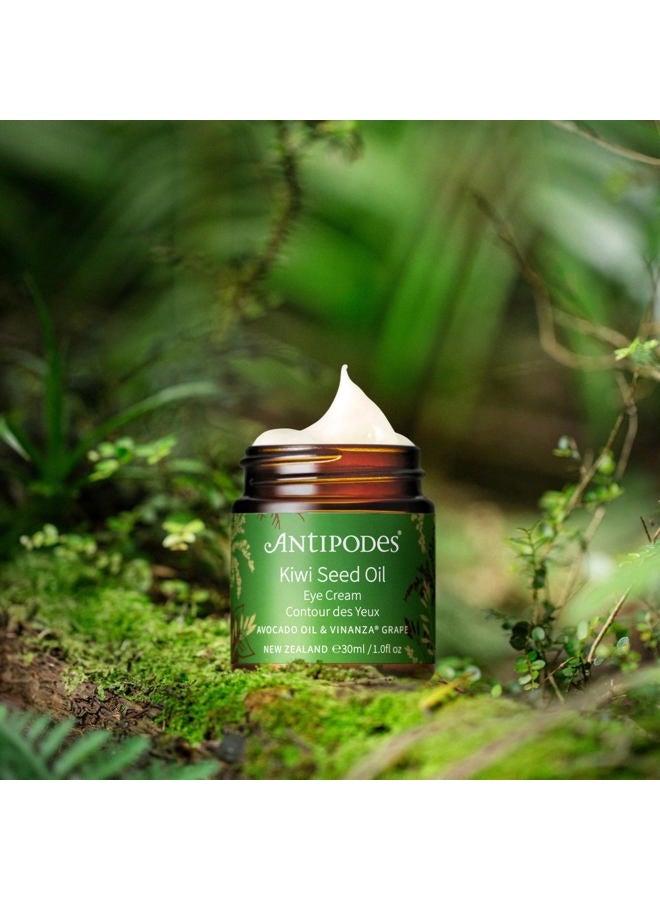Antipodes Kiwi Seed Oil Eye Cream – with Vitamin C Skincare Ingredient Kiwi Seed Oil – Vegan Eye Cream – Fine Lines, Aging & Dry Skin – 30ml - Image 3