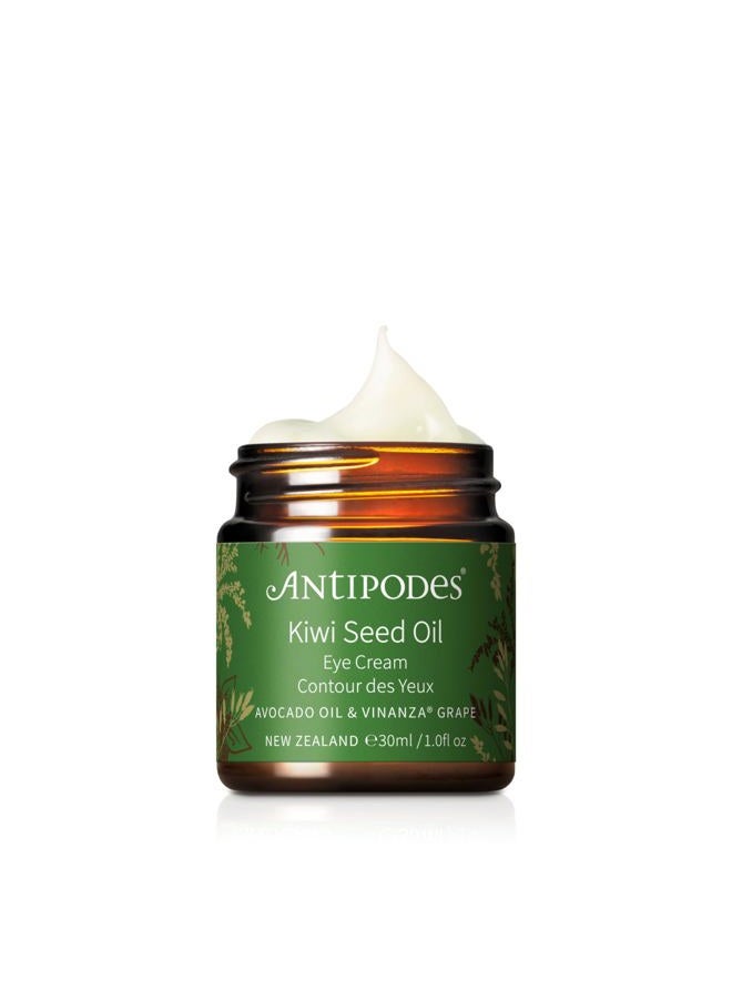 Antipodes Kiwi Seed Oil Eye Cream – with Vitamin C Skincare Ingredient Kiwi Seed Oil – Vegan Eye Cream – Fine Lines, Aging & Dry Skin – 30ml - Image 1