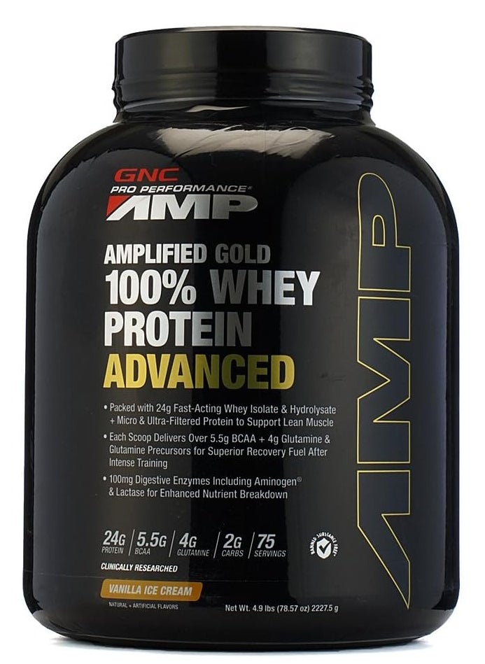 GNC AMP GNC PRO PERFORMANCE AMP GOLD SERIES 100% WHEY PROTEIN ADVANCED-VANILLA ICE CREAM  - Image 1