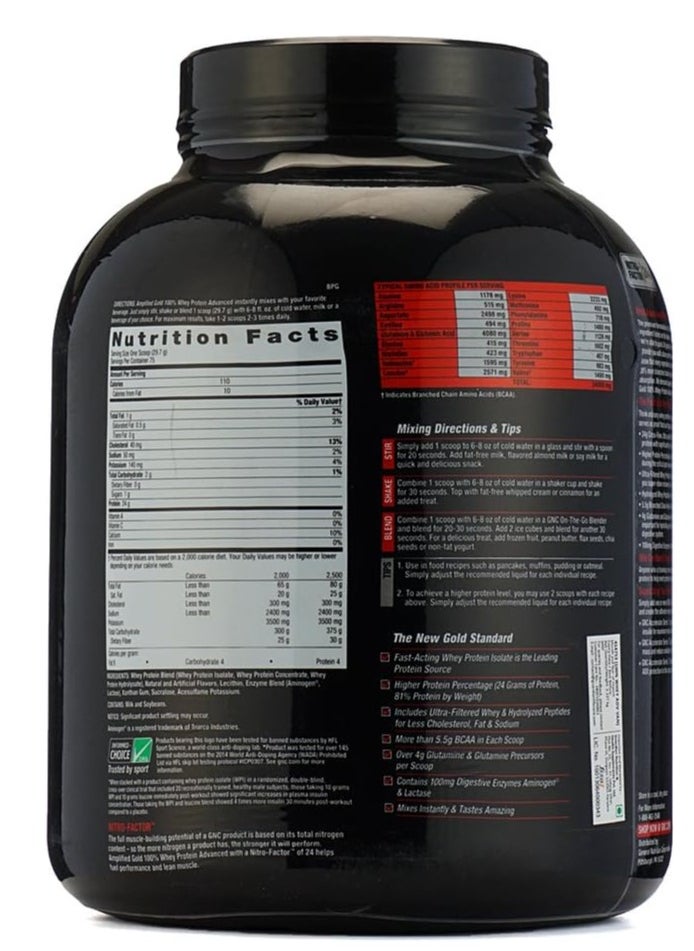 GNC AMP GNC PRO PERFORMANCE AMP GOLD SERIES 100% WHEY PROTEIN ADVANCED-VANILLA ICE CREAM  - Image 3
