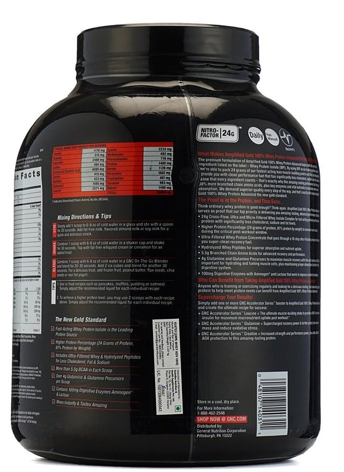 GNC AMP GNC PRO PERFORMANCE AMP GOLD SERIES 100% WHEY PROTEIN ADVANCED-VANILLA ICE CREAM  - Image 2