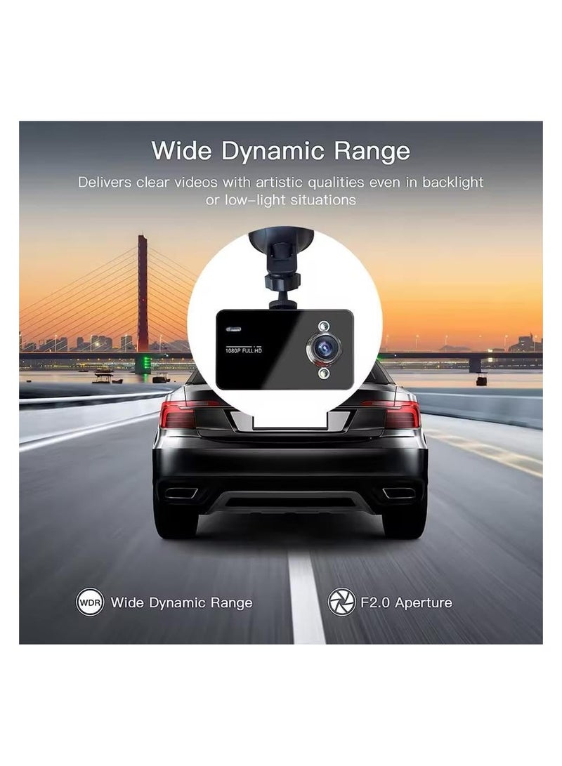 Full HD 1080P Car Camera Front Loop Recording Car Camera Motion Detection Night Vision 140 Degree Viewing Angle, With or Without Card