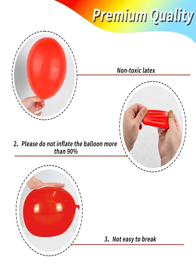 Biapian Red Yellow Blue Balloons, Rainbow Assorted Latex Balloons, 12inch Matte Blue Yellow Red Green Latex Balloons Colourful Confetti Star Balloons For Birthday Festival Carnival Circus Game Party Decor - Image 2