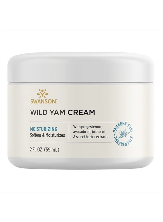 SWANSON Wild Yam Cream - Formula for Women Promoting Perimenopause & Menopause Support - Women's Health Balm w/No Parabens for Comfort & Wellness - (2 fl. oz. Jar) - Image 1