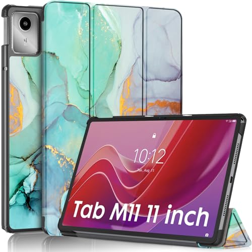 Robustrion Cover for Lenovo Tab M11 Cover Case, Trifold Flip Cover for Lenovo Tab M11 Tablet 11 inch [ Auto Sleep Wake Support] - Marble Green - Image 1