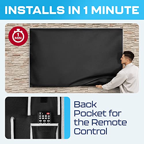 Garnetics Outdoor TV Cover 65 Inch – Waterproof, Weatherproof TV Enclosures with Smart Shield Screen Protectors, Ideal for Outdoor Use, Moving, and Storage - Black - Image 3