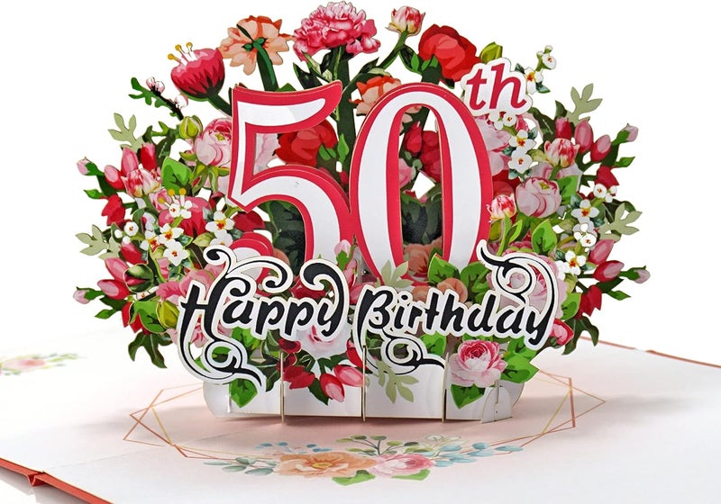 كت بوب أب. كوم بطاقة عيد ميلاد من نوع “كوت بوب أب”， بطاقة عيد الأم، بطاقة تهنئة ثلاثية الأبعاد (بأزهار الهيبيسكوس والقطط). - Image 1