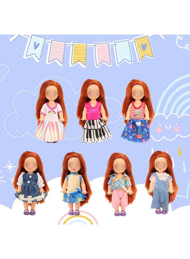 Barwa 6 قطع ملابس دمى مقاس 4 بوصات فساتين عصرية تناسب دمية مقاس 4 بوصات دمية مقاس 5 بوصات - Image 5