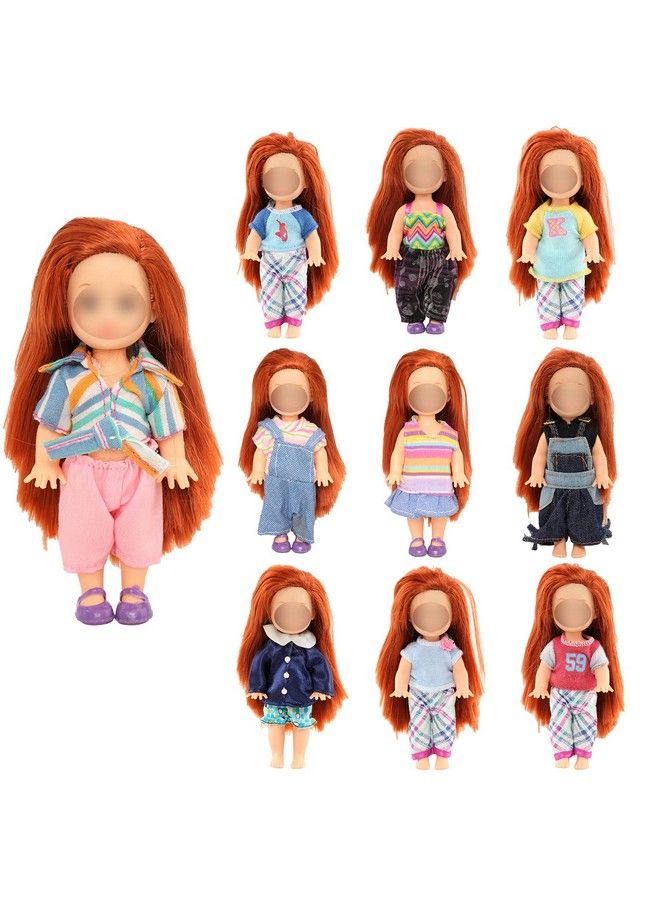 Barwa 6 قطع ملابس دمى مقاس 4 بوصات فساتين عصرية تناسب دمية مقاس 4 بوصات دمية مقاس 5 بوصات - Image 4