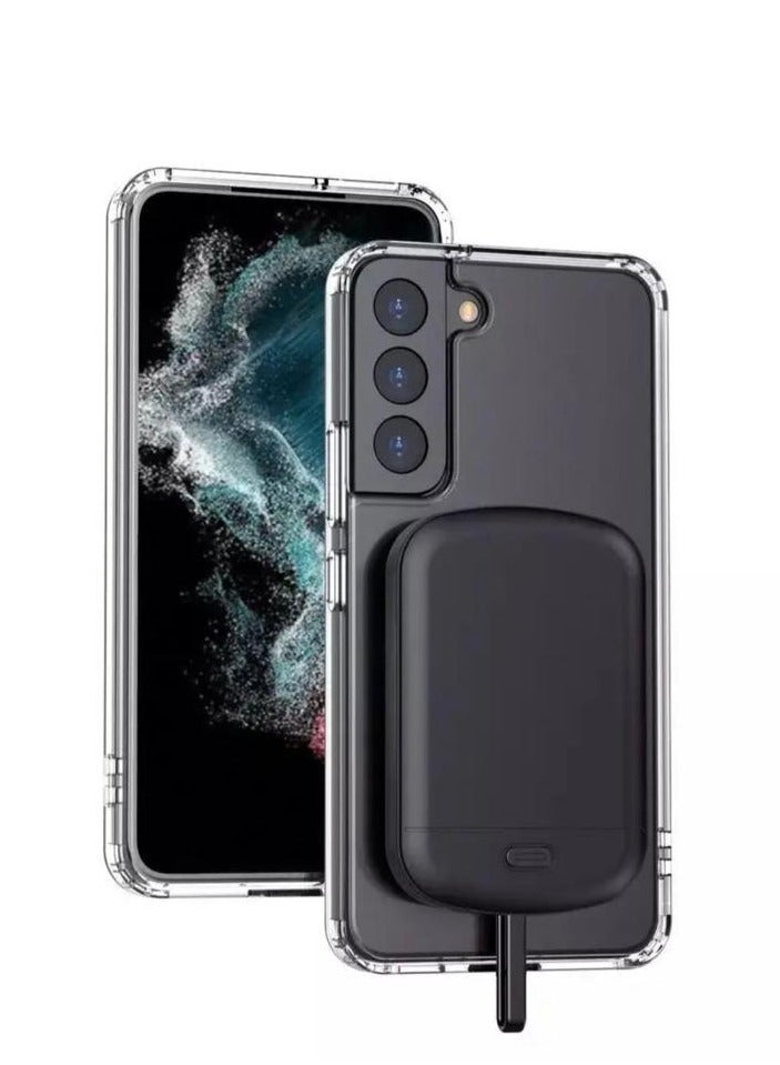 GULFLINK 10000mah Wireless Magnetic Power Bank with Protection Case Cover for Samsung S22 plus Black - Image 1
