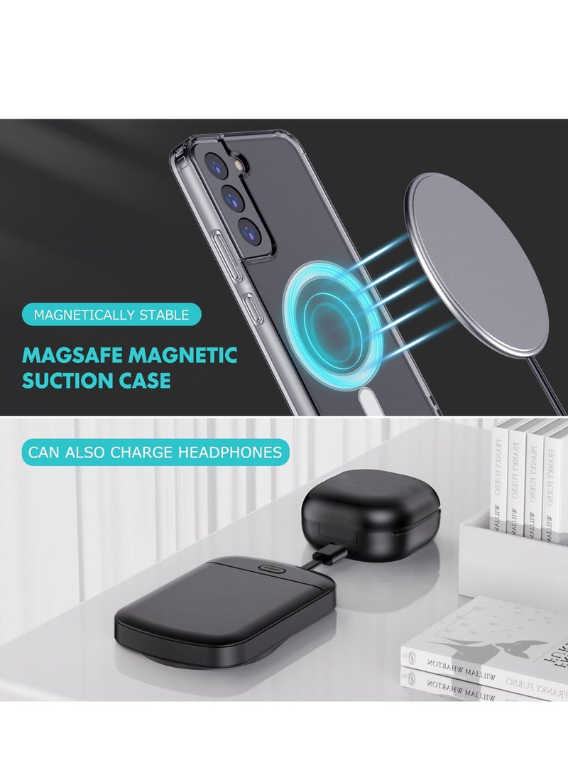 GULFLINK 10000mah Wireless Magnetic Power Bank with Protection Case Cover for Samsung S22 plus Black - Image 3