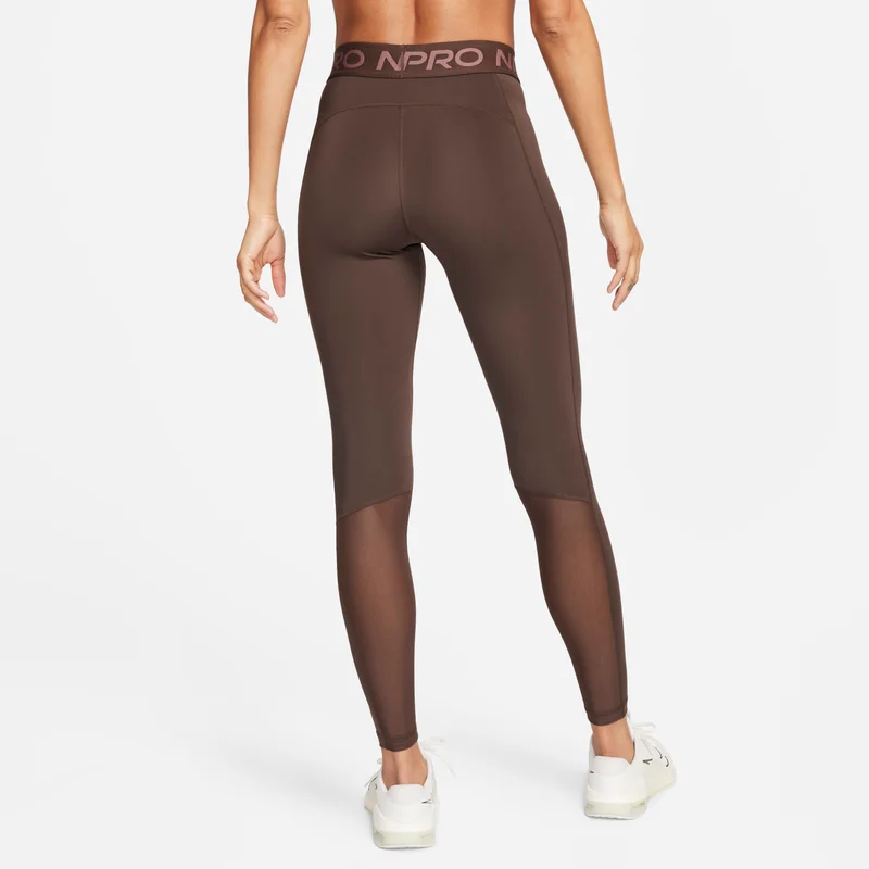 Nike Women's Pro Mid-Rise Mesh-Panelled Leggings