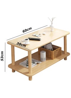 AUTOYSUR Coffee table,Tea Table,End Table 60x30x53cm,Wood Sofa Table,Modern Minimalist Bedside Table with Storage Shelf,Rounded Corners,Coffee Table for Small Space,Bedroom, Living Room,Balcony (Beige)  - Image 2