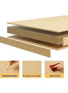 AUTOYSUR Coffee table,Tea Table,End Table 60x30x53cm,Wood Sofa Table,Modern Minimalist Bedside Table with Storage Shelf,Rounded Corners,Coffee Table for Small Space,Bedroom, Living Room,Balcony (Beige)  - Image 4