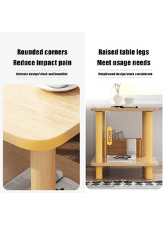 AUTOYSUR Coffee table,Tea Table,End Table 60x30x53cm,Wood Sofa Table,Modern Minimalist Bedside Table with Storage Shelf,Rounded Corners,Coffee Table for Small Space,Bedroom, Living Room,Balcony (Beige)  - Image 5