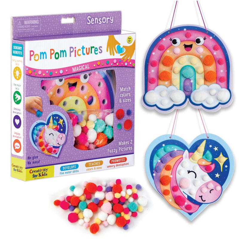 Creativity for Kids Pom Pom Pictures Magical Rainbow and Unicorn Preschool and Toddler Crafts Gifts for Ages 3 - Image 2