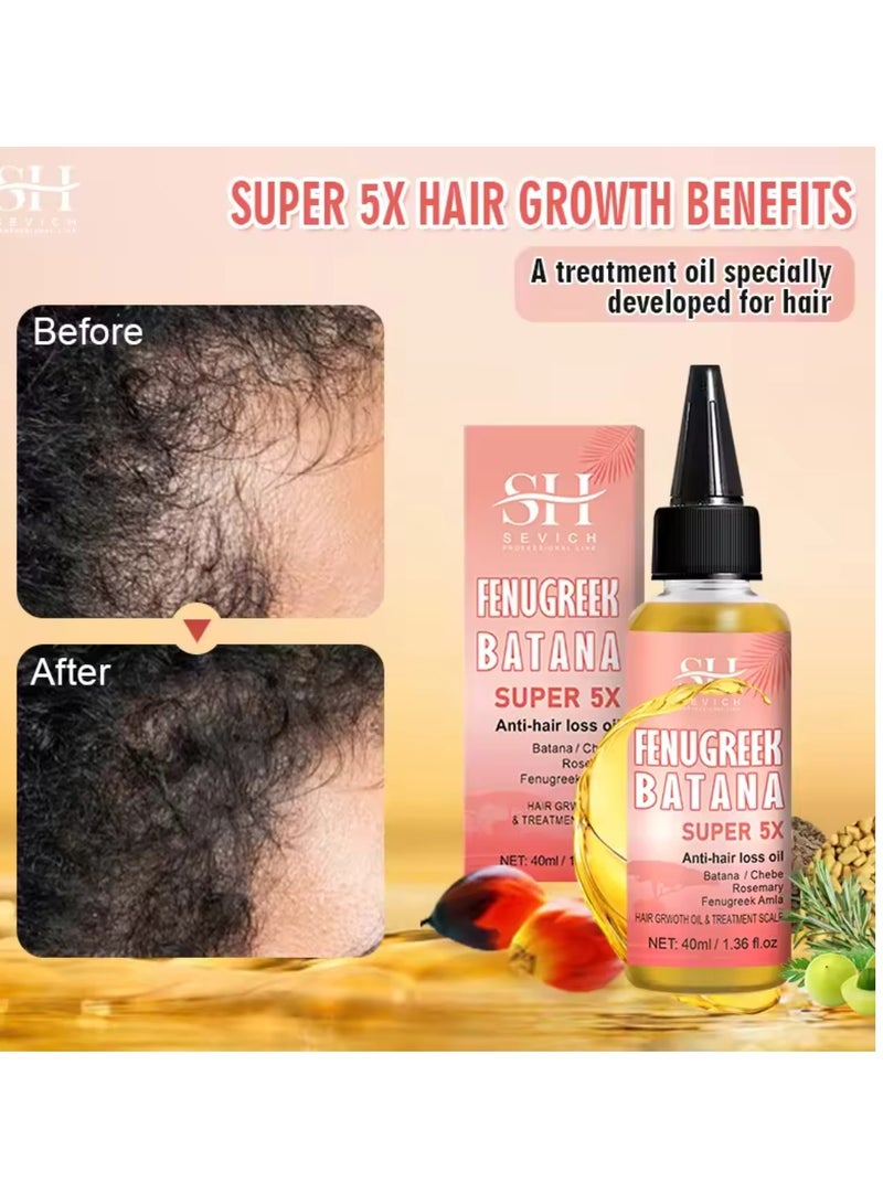Sevich 5X Rapid Hair Growth Oil with Batana Chebe Rosemary Fenugreek and Amla Oil Hair Growth Oil and Scalp Treatment Super 5 in 1 Oil Anti Hair Loss Oil and Hair Regrowth Scalp Treatment Oils - Image 4