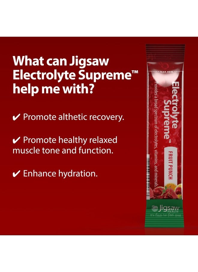 Jigsaw Health Jigsaw Health - Electrolyte Supreme - Broad Spectrum of Electrolytes + Trace Minerals - 60 Servings (60 Servings Packets, Fruit Punch)  - Image 4