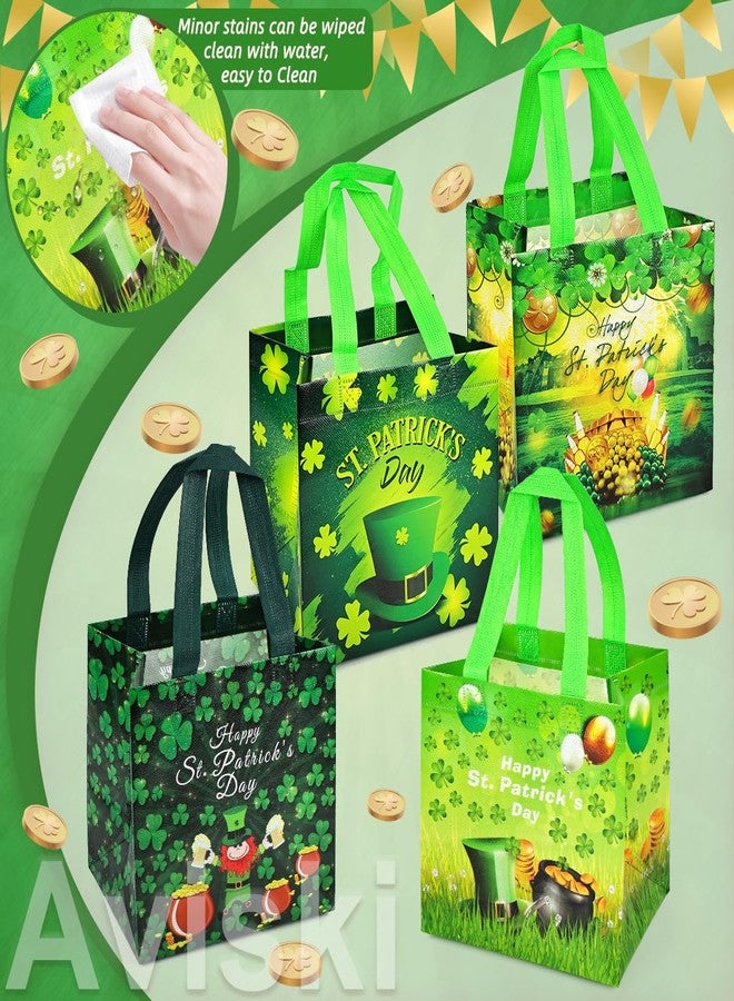 Aviski 4PCS St Patrick's Reusable Gift Bags, Treat Bags with Handles, Irish Party, Non-Woven Saint Paddy Day for Gifts Wrapping, St Patricks Party Supplies, 7.9 × 7.9 × 5.9inch - Image 4
