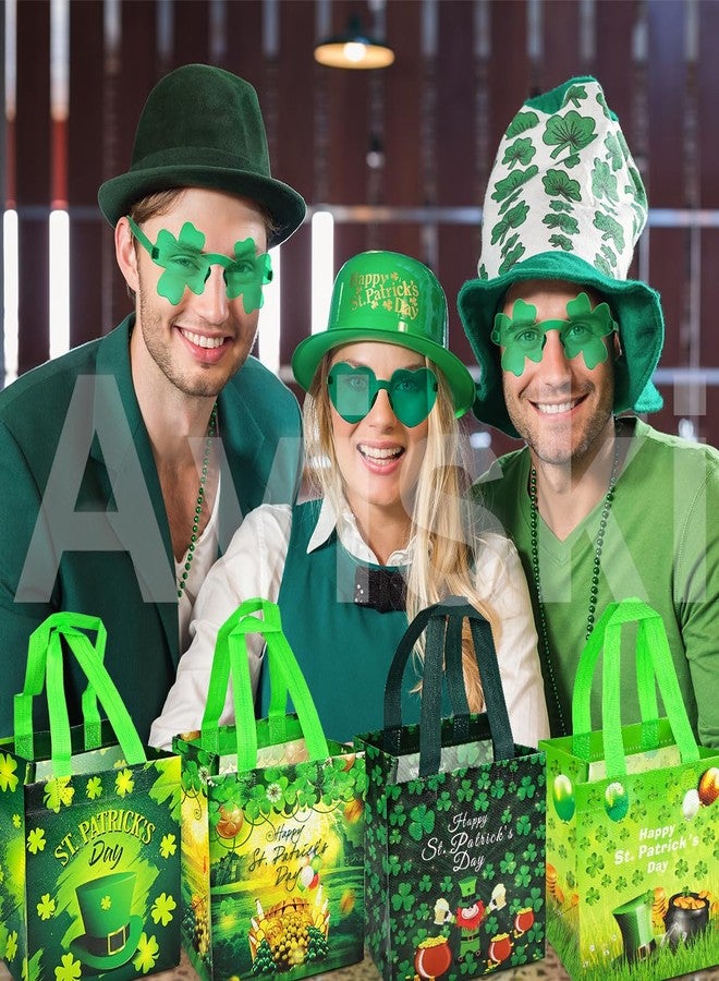 Aviski 4PCS St Patrick's Reusable Gift Bags, Treat Bags with Handles, Irish Party, Non-Woven Saint Paddy Day for Gifts Wrapping, St Patricks Party Supplies, 7.9 × 7.9 × 5.9inch - Image 5