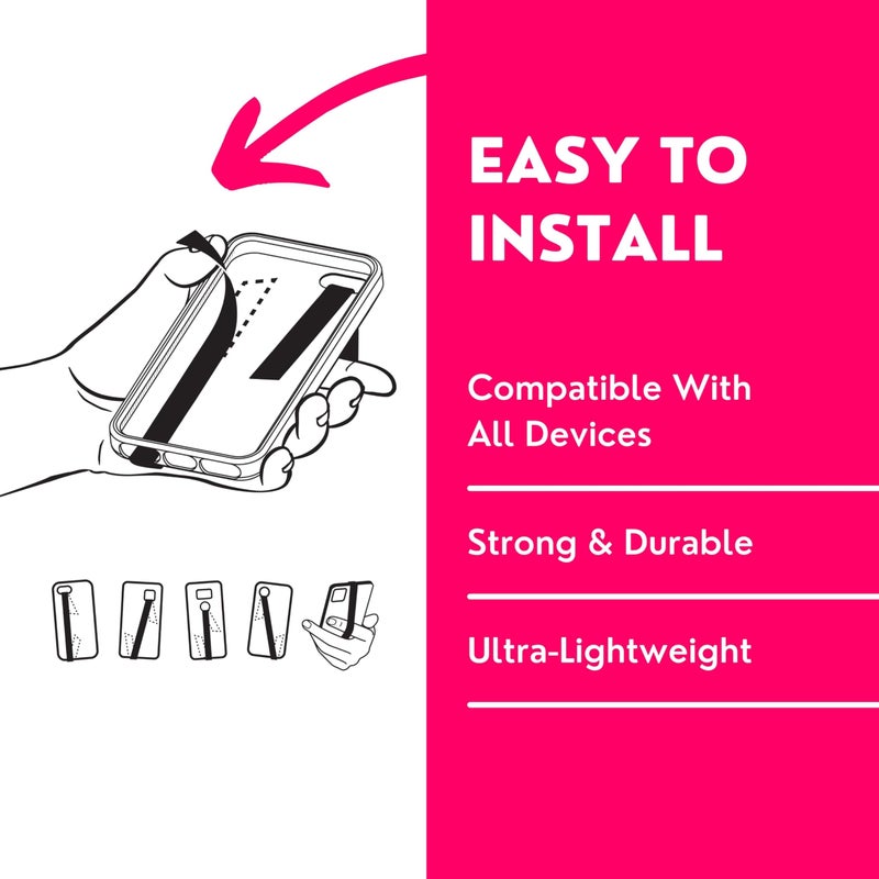Phone Loops : Non-Elastic Phone Grip, Phone Strap, Phone Holder for Hand - Small, Light and Discreet Phone Loop Cell Phone Holder for Hand - Phone Finger Holder - Image 2