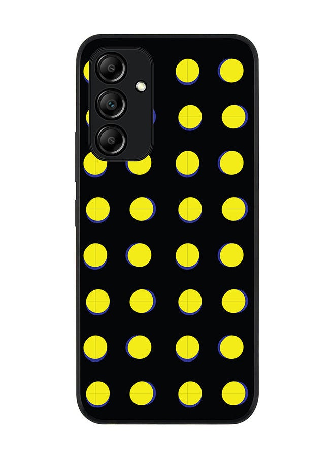 Stylizedd - Rugged Black edge case for Samsung Galaxy A34 5G Slim fit Soft Case Flexible Rubber Edges Anti Drop TPU Gel Thin Cover - Yellow Dots - Image 1