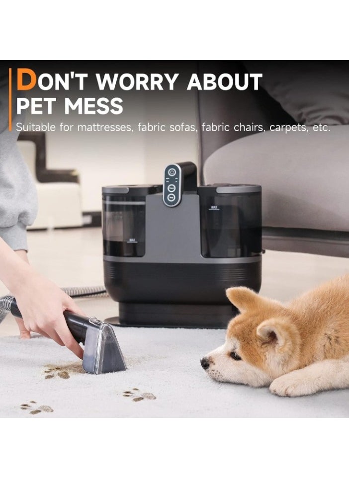 DSP DSP KD2047u Steam Spot Cleaner 1700W Powerful Motor 3 IN 1 Spot Cleaner Lightweight Multifunctional Machine,1.25L/950ml Double Tank Compact Design for Sofa, Carpet, Car and Pet Pads KD2047U  - Image 2